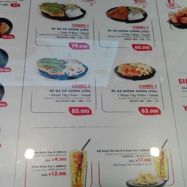 Thực đơn- Quán Ăn Yo! Chicken - Gà Take Away - Foodcourt Parkson Hùng Vương