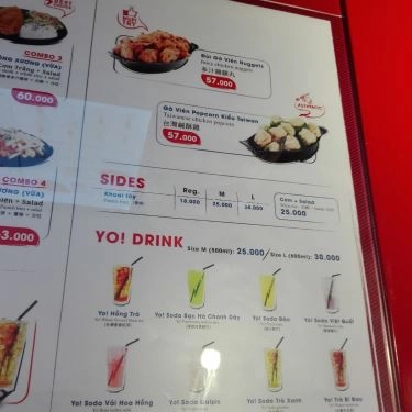 Thực đơn- Quán Ăn Yo! Chicken - Gà Take Away - Foodcourt Parkson Hùng Vương