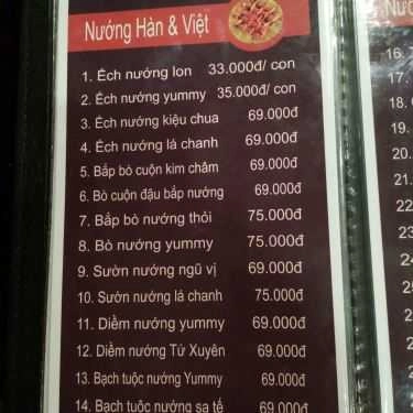 Thực đơn- Quán Ăn Yummy BBQ