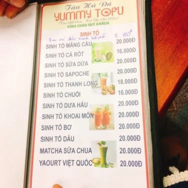 Thực đơn- Quán Ăn Yummy Tofu - Tàu Hũ Đá
