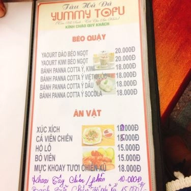 Thực đơn- Quán Ăn Yummy Tofu - Tàu Hũ Đá