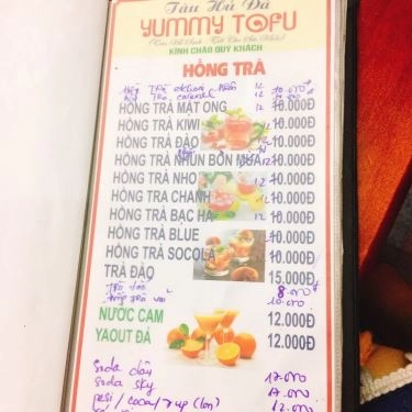Thực đơn- Quán Ăn Yummy Tofu - Tàu Hũ Đá