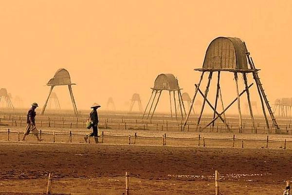 Người dân sáng sớm đã đi ra đồng bắt ngao mang ra chợ bán trước khi thủy triều lên. Người dân sáng sớm đã đi ra đồng bắt ngao mang ra chợ bán trước khi thủy triều lên.