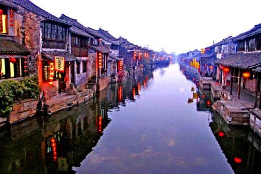 The beautiful Zhouzhuang in sunset