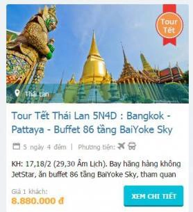 Tour tết Thái Lan 5N4D