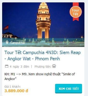 Tour tết Campuchia 4N3D