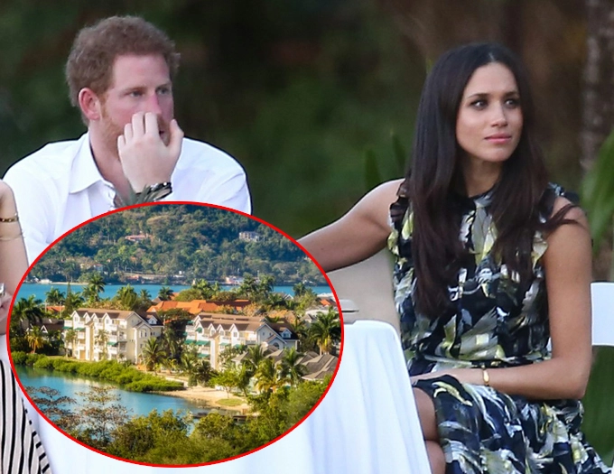 Trong thời gian hẹn hò bí mật, Harry và Meghan từng tham dự đám cưới một người bạn ở vịnh Montego, Jamaica. Đám cưới được diễn ra tại khách sạn Round Hill - một khu nghỉ mát cao cấp với bãi biển riêng tư, hồ bơi vô cực và các tiện nghi sang trọng. Khu nghỉ mát có các phòng hướng biển được thiết kế bởi tập đoàn Ralph Lauren Corporation, một trong những thương hiệu mà công nương Meghan yêu thích.