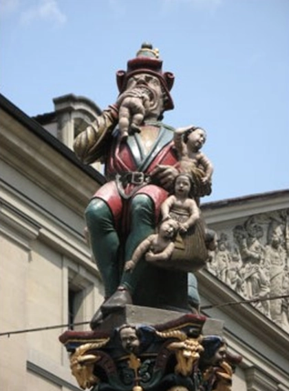 Đài phun nước Kindlifresserbrunnen (Bern, Thụy Sĩ) có hình một con quỷ đang ăn thịt đứa trẻ và vác một túi đầy trẻ con trên tay. Không ai biết ý nghĩa của bức tượng này, nhưng nó luôn là nỗi khiếp sợ của người lớn và trẻ em suốt 500 năm qua. Đài phun nước Kindlifresserbrunnen (Bern, Thụy Sĩ) có hình một con quỷ đang ăn thịt đứa trẻ và vác một túi đầy trẻ con trên tay. Không ai biết ý nghĩa của bức tượng này, nhưng nó luôn là nỗi khiếp sợ của người lớn và trẻ em suốt 500 năm qua.