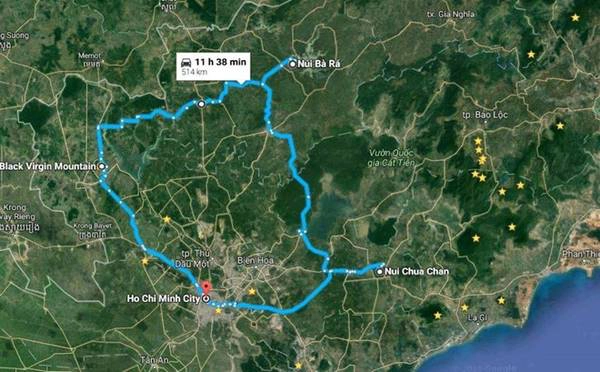 3. Trekking 3 ngọn núi cao nhất Nam Bộ: Đêm ngày đầu, các bạn leo núi Bà Đen. Sáng ngày 1 xuống, chạy vòng phía bắc hồ Dầu Tiếng, về Bình Long, leo Bà Rá ngủ đêm. Sáng ngày 2, tham quan vài nơi rồi chạy về Đồng Xoài, đi đường TL 753 tuyệt đẹp, xuyên rừng Trị An/ Mã Đà về cắm trại ở hồ Trị An, nghỉ dưỡng lấy sức. Sáng ngày 3 đi tiếp Vĩnh Cữu, Dầu Giây, Long Khánh, Giá Rai leo núi Chứa Chan. Sáng ngày 4 về lại Sài Gòn. 3. Trekking 3 ngọn núi cao nhất Nam Bộ: Đêm ngày đầu, các bạn leo núi Bà Đen. Sáng ngày 1 xuống, chạy vòng phía bắc hồ Dầu Tiếng, về Bình Long, leo Bà Rá ngủ đêm. Sáng ngày 2, tham quan vài nơi rồi chạy về Đồng Xoài, đi đường TL 753 tuyệt đẹp, xuyên rừng Trị An/ Mã Đà về cắm trại ở hồ Trị An, nghỉ dưỡng lấy sức. Sáng ngày 3 đi tiếp Vĩnh Cữu, Dầu Giây, Long Khánh, Giá Rai leo núi Chứa Chan. Sáng ngày 4 về lại Sài Gòn.