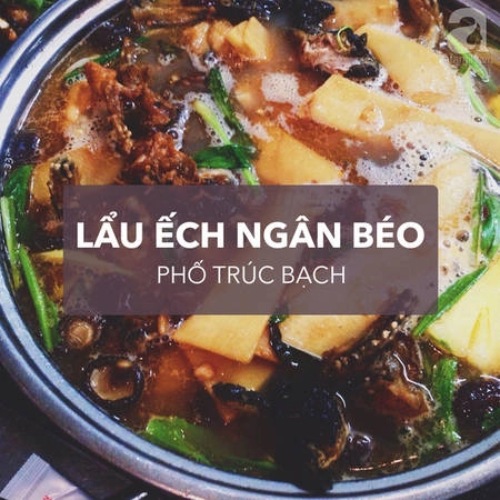 Là một trong những quán lẩu ếch có tiếng nhất nhì Hà Nội, lẩu ếch Ngân Béo có vị chua ngọt và mùi thơm rất dễ chịu. Ếch sạch, béo, da ếch thì giòn, măng ăn kèm cũng rất chất lượng.  Một nồi lẩu ếch ở đây từ 250 đến 500 ngàn đồng.