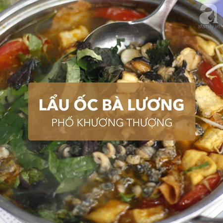 Món lẩu ốc Bà Lương có mùi chua chua, cay cay đặc trưng. Ngoài những con ốc nhồi to ra thì có thêm chả, mọc, sủi cảo, tất cả đều chế biến từ ốc. Ngày lạnh ngồi ăn lẩu ốc chua cay với những con ốc giòn sần sật thì chẳng có gì sánh bằng.