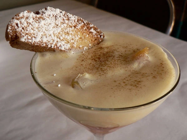 12. Zabaione: Zabaione loại thức uống có dạng nước hơi sền sệt, rất hay được dùng trong các dịp lễ của người Ý, làm từ lòng đỏ trứng gà, đường và rượu ngọt. 12. Zabaione: Zabaione loại thức uống có dạng nước hơi sền sệt, rất hay được dùng trong các dịp lễ của người Ý, làm từ lòng đỏ trứng gà, đường và rượu ngọt.