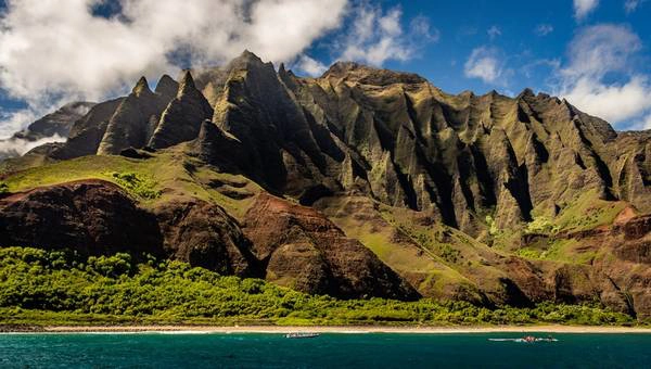 Phong cảnh ngập sắc xanh, đầy sức sống, như Nā Pali Coast State Park, đảo Kauaʻi: Công viên Nā Pali nằm ở phía tây bắc ở đảo Kaua’i thuộc quần đảo Hawaii, rộng 2.499 ha, được hình thành nhằm bảo vệ thung lũng Kalalau. Ảnh: Christian Joudrey.