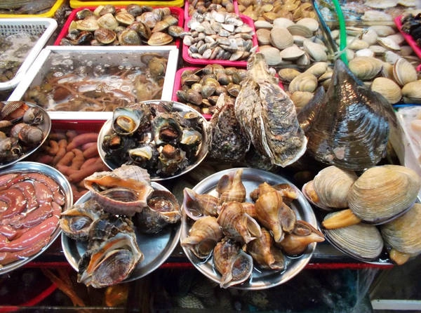 14. Nếm hải sản tươi ở chợ cá Jagalchi: Là chợ hải sản lớn nhất nước, Jagalchi ở Busan ở nơi bạn chắc chắn phải ghé qua, nếu hải sản là món ưa thích của bạn. Tôm cá nơi đây tươi đến mức nào? Bạn có thể chọn cá từ quầy hàng bất kỳ, và xem người bán nấu nó ngay trước mắt. Ảnh: Greatfountain. 14. Nếm hải sản tươi ở chợ cá Jagalchi: Là chợ hải sản lớn nhất nước, Jagalchi ở Busan ở nơi bạn chắc chắn phải ghé qua, nếu hải sản là món ưa thích của bạn. Tôm cá nơi đây tươi đến mức nào? Bạn có thể chọn cá từ quầy hàng bất kỳ, và xem người bán nấu nó ngay trước mắt. Ảnh: Greatfountain.