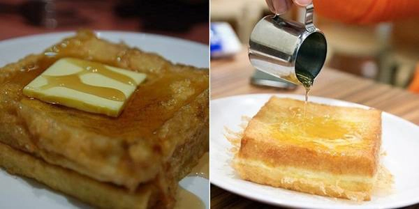 <strong>Hong Kong French (Bánh mì kiểu Pháp): </strong>Bánh sandwich được phết bơ và thêm si-rô mạch nha hẳn sẽ làm những người thích ăn ngọt hài lòng. <strong>Hong Kong French (Bánh mì kiểu Pháp): </strong>Bánh sandwich được phết bơ và thêm si-rô mạch nha hẳn sẽ làm những người thích ăn ngọt hài lòng.