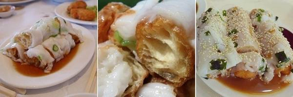 <strong>Zhang Liang (Bánh cuốn quẩy): </strong>Tương tự như Cheong Fun, Zha Liang có lớp vỏ mềm như bánh cuốn bọc ngoài quẩy giòn. <strong>Zhang Liang (Bánh cuốn quẩy): </strong>Tương tự như Cheong Fun, Zha Liang có lớp vỏ mềm như bánh cuốn bọc ngoài quẩy giòn.