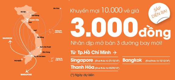 10000 vé siêu rẻ giá 3000 đồng của Jetstar