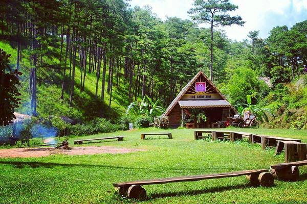 Làng Cù Lần nhỏ xinh, nằm nép mình trong một cánh rừng nguyên sinh, dưới chân cao nguyên Lang Biang thơ mộng. Ảnh: chinchlorine