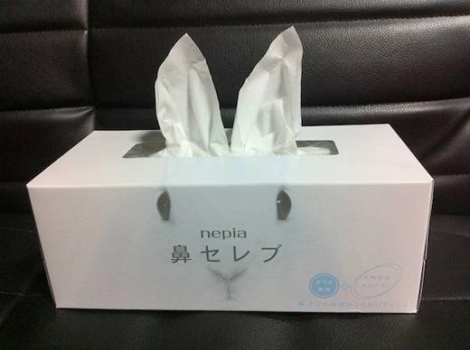 Tên của loại khăn giấy này cũng khá ngộ nghĩnh: “excellent nose celeb”. Loại khăn giấy này đặc biệt mềm mịn và khiến người dùng không chỉ dừng ở một chiếc. Hộp đựng cũng được trang trí hết sức bắt mắt và đáng yêu với hình khuôn mặt thỏ, hải ly và gấu trắng. 30-dieu-cuc-ngo-nghinh-gan-nhu-chi-co-o-nhat-ban-ivivu-8