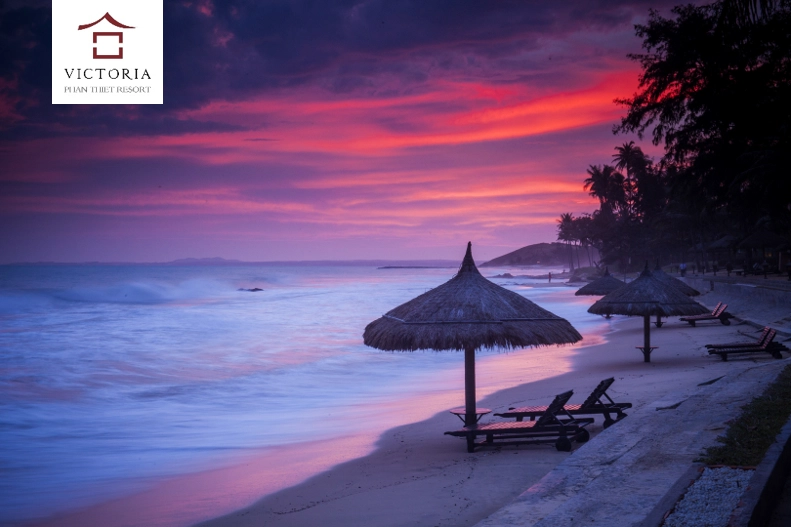 ... hay hoàng hôn thì bãi biển tại Victoria Phan Thiết vẫn mang những nét đẹp rất riêng