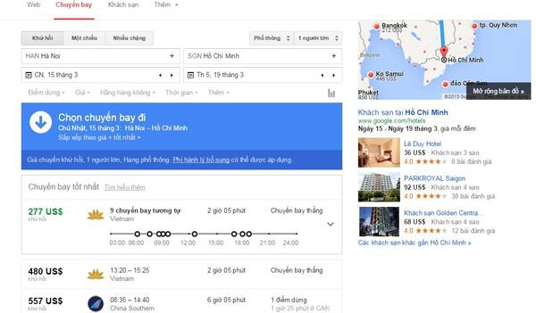 Ảnh minh họa: Google Flight.