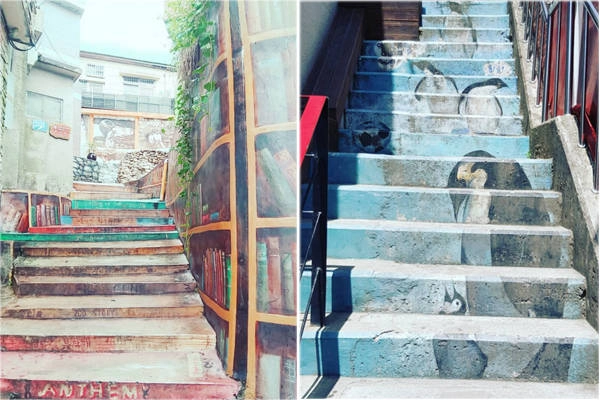 Ở đây có rất nhiều bậc thang được các nghệ sĩ biển hóa thành nhiều phong cách nghệ thuật khác nhau. Ảnh: Instagram.