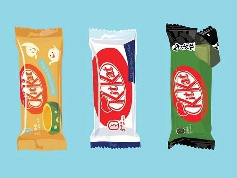  Tokyo, Nhật Bản: 3 gói bánh Kit Kats phiên bản giới hạn từ cửa hàng Kit Kat duy nhất trên thế giới tại Seibu. Gần đây hãng này thêm vị vani và bánh bí ngô cho sản phẩm của mình.