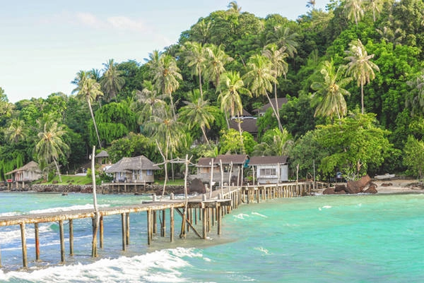 Wooden pier on summer season