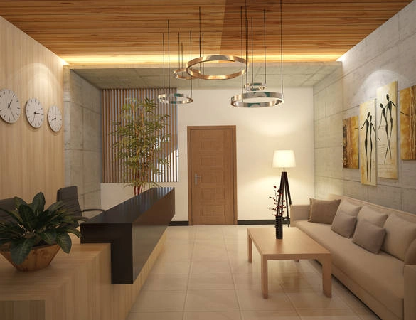 Khu vực Reception đơn giản nhưng sang trọng Khu vực Reception đơn giản nhưng sang trọng