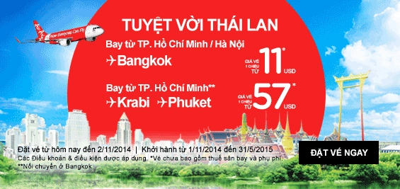 Tuyệt vời Thái Lan cùng Air Asia. 