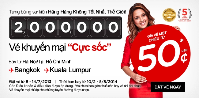 AirAsia mở loạt khuyến mãi giá vé máy bay mới