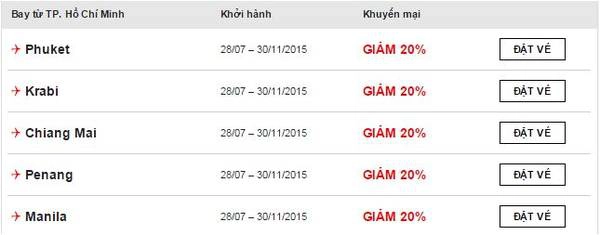 Một số chặng bay tham khảo từ AirAsia. Một số chặng bay tham khảo từ AirAsia.