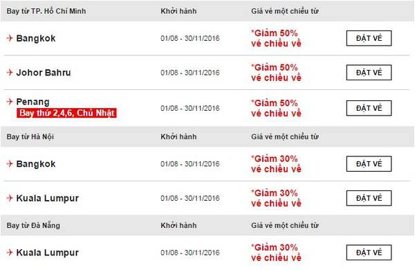 Tham khảo các chặng bay trên AirAsia Tham khảo các chặng bay trên AirAsia