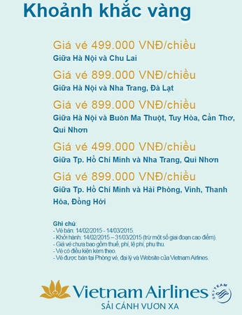 Chương trình “Khoảnh Khắc Vàng” tháng 2 của Vietnam Airlines