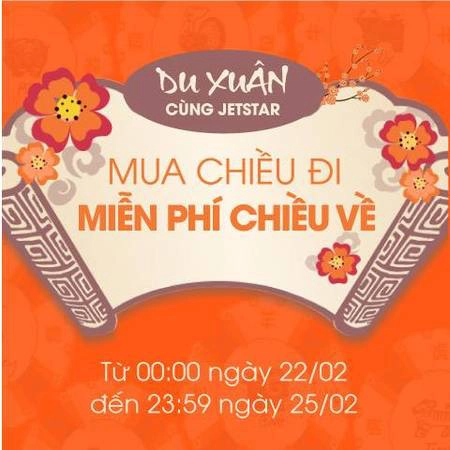 Chương trình khuyến mãi “mua chiều đi, miễn phí chiều về” của Jetstar