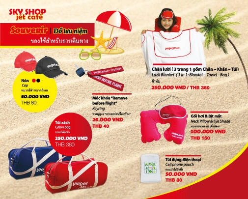 Quà tặng Vietjet Air trên các chuyến bay. Ảnh: VJC.