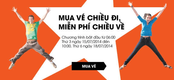 "Mua vé chiều đi, miễn phí chiều về" chặng Sài Gòn - Singapore của Jetstar.