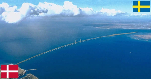 <strong>Đan Mạch và Thụy Điển: </strong> Cầu Oresund nối liền Copenhagen, đảo Amager, Đan Mạch với Malmö, phía Nam Thụy Điển, bắc qua eo biển Oresund. Cầu được xây từ 1995 và hoàn thành năm 1999. Trước đó, người dân Đan Mạch và Thụy Điển qua lại bằng phà. <strong>Đan Mạch và Thụy Điển: </strong> Cầu Oresund nối liền Copenhagen, đảo Amager, Đan Mạch với Malmö, phía Nam Thụy Điển, bắc qua eo biển Oresund. Cầu được xây từ 1995 và hoàn thành năm 1999. Trước đó, người dân Đan Mạch và Thụy Điển qua lại bằng phà.
