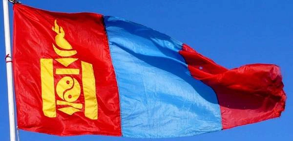 Quốc kỳ của Mông Cổ có ba dải màu với biểu tượng quốc gia của Mông Cổ, “Soyombo” Quốc kỳ của Mông Cổ có ba dải màu với biểu tượng quốc gia của Mông Cổ, “Soyombo”