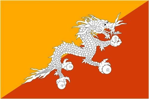 Con rồng trên cờ Bhutan là Druk, rồng sấm huyền thoại của người Bhutan với 4 chân quắp 4 viên ngọc quý. Con rồng trên cờ Bhutan là Druk, rồng sấm huyền thoại của người Bhutan với 4 chân quắp 4 viên ngọc quý.