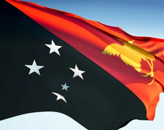 Quốc kỳ Papua New Guinea có một đường chéo ở giữa chia làm hai phần với hai mảng màu đối lập. Quốc kỳ Papua New Guinea có một đường chéo ở giữa chia làm hai phần với hai mảng màu đối lập.