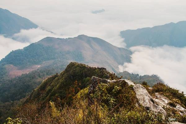 Bắt đầu cuộc hành trình, chúng tôi xuất phát từ Sa Pa, thuê xe máy đến bản Kỳ Quan San (xã Sàng Ma Sáo, huyện Bát Xát). Tại đây bạn phải gửi xe máy tại nhà dân để bắt đầu chinh phục Bạch Mộc Lượng tử. Trước khi đi, chúng tôi đã được nghe những anh porter kể về những biển mây cuồn cuồn trên đường đi lên Bạch Mộc Lượng Tử. Cả đoàn hừng hực khí thế nghĩ tới viễn cảnh trên thiên đường, được cưỡi mây ngắm gió, mà ngay đoạn đầu tiên tôi gần như bị “đánh phủ đầu” bằng liên tiếp những dốc cao. Chiếc ba lô từng theo tôi đi leo đỉnh Fansipan nặng 10 kg mà giờ nặng như đá.