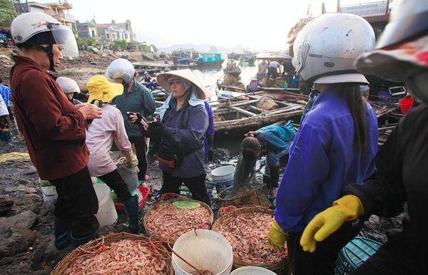 Các mặt hàng chuyển lên bờ được bán hết veo chỉ trong "nháy mắt". Các mặt hàng chuyển lên bờ được bán hết veo chỉ trong "nháy mắt".