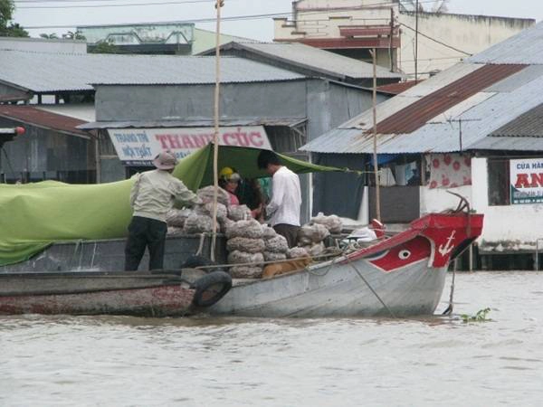 Mua bán trên chợ nổi.