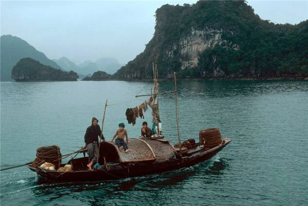 Thuyền chài trên vịnh Hạ Long, Quảng Ninh năm 1994.