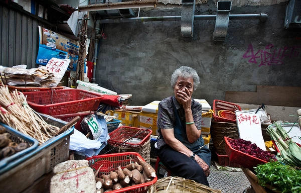 Chợ phố ở Hong Kong. 