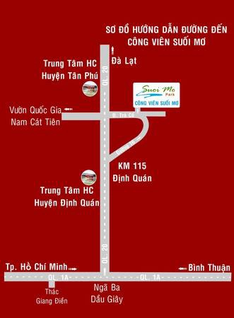 Sơ đồ hướng dẫn đến công viên Suối Mơ. Sơ đồ chỉ đường đến công viên Suối Mơ.