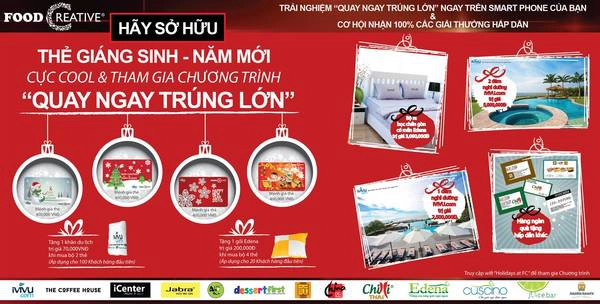 Trải nghiệm 'Quay ngay trúng lớn' ngay trên Smartphone của bạn để có cơ hội nhận 100% các giải thưởng hấp dẫn từ iVIVU.com và Food Creative.