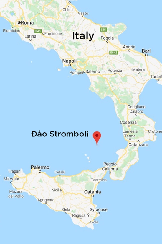 Vị trí đảo Stromboli. Bản đồ: Google Maps.