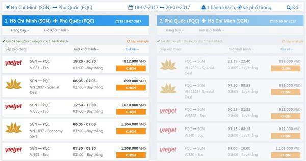 Chặng Sài Gòn - Phú Quốc Chặng Sài Gòn - Phú Quốc